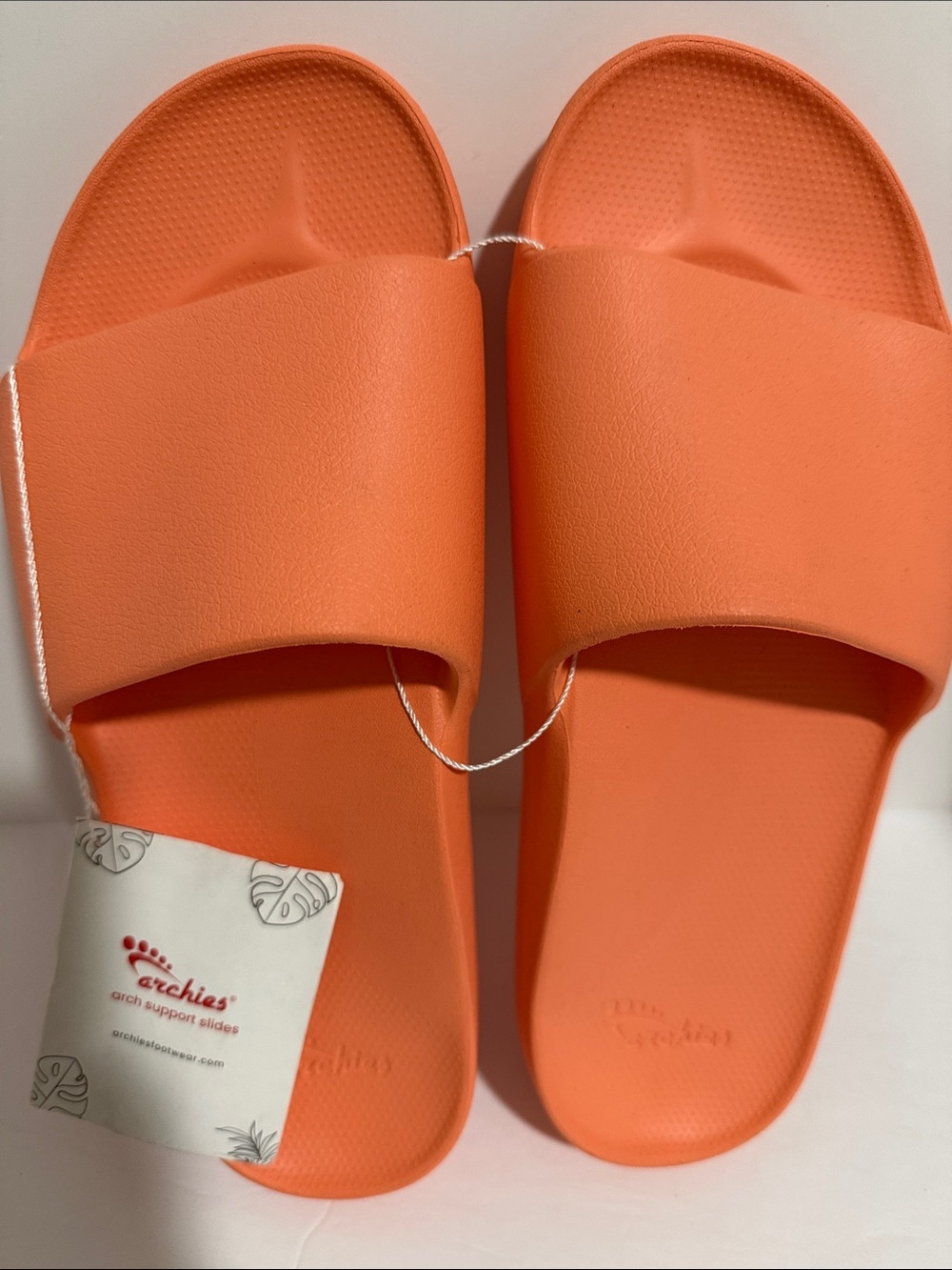 Archie’s Orange Slide Sandals Arch Support Slides Comfort Footbed